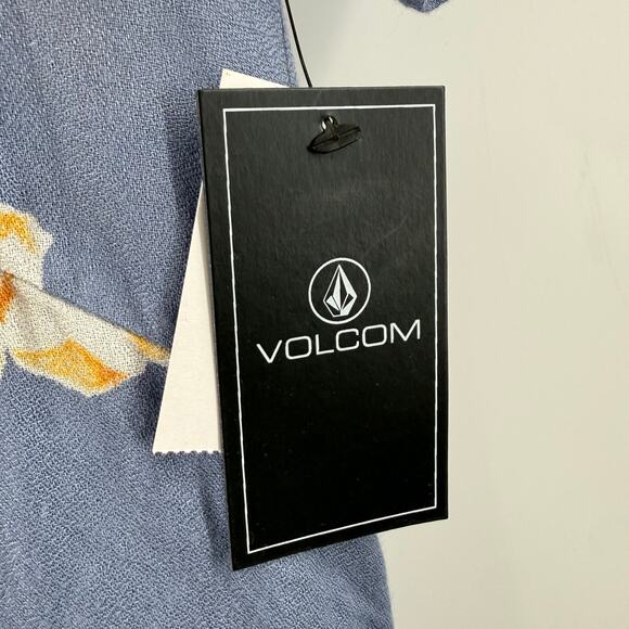 Volcom Dress Women's Extra Small Good To Be You NWT Blue Floral Button Down Maxi - Picture 4 of 16